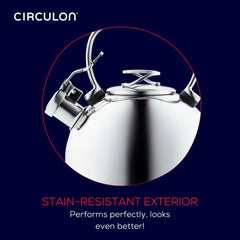 2.3-Quart Whistling Teakettle with Flip-Up Spout
