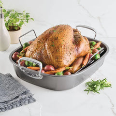 Nonstick 18-inch by 15-inch Oval Roaster with Rack