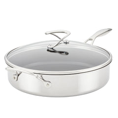 5 Quart Tri-Ply Clad Nonstick Saute w/ Lid & Helper Handle