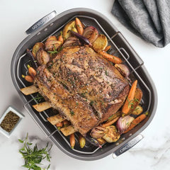 Nonstick 18-inch by 15-inch Oval Roaster with Rack